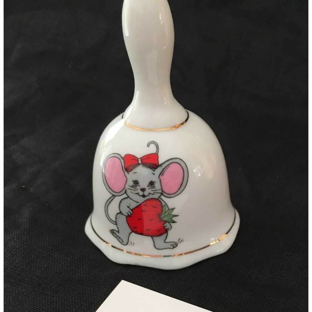 Vintage ceramic mouse Christmas bell, Christmas bellholiday bell